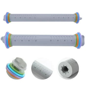

Baking Silicone Fondant Non-stick Rolling Pin Embossing Fondant Scale Adjustable Cake Dough Roller Pastry Bakeware Tool Kitchen