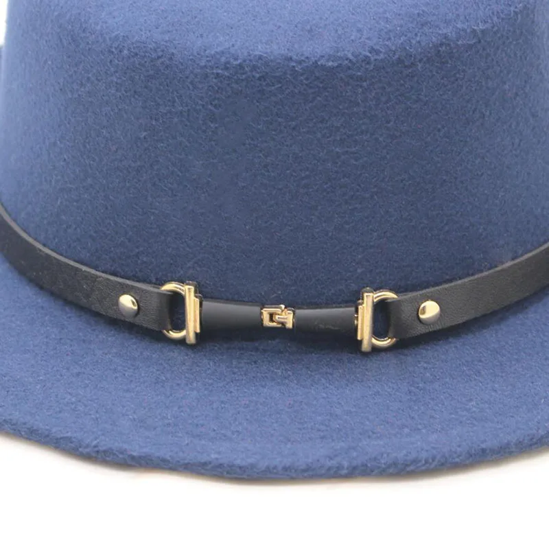 BINGYUANHAOXUAN, Женская шерстяная фетровая шляпа, модные зимние шапки из Трилби, Ретро стиль, однотонная женская шляпа для официальных мероприятий, для вечеринки, плоская шляпа