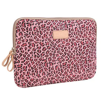 red Laptop bag Case for Macbook Xiaomi Lenovo Asus HP Leopard pattern Canvas Sleeve 11 13 14 15.6 inch women men Laptop Cover - Цвет: red
