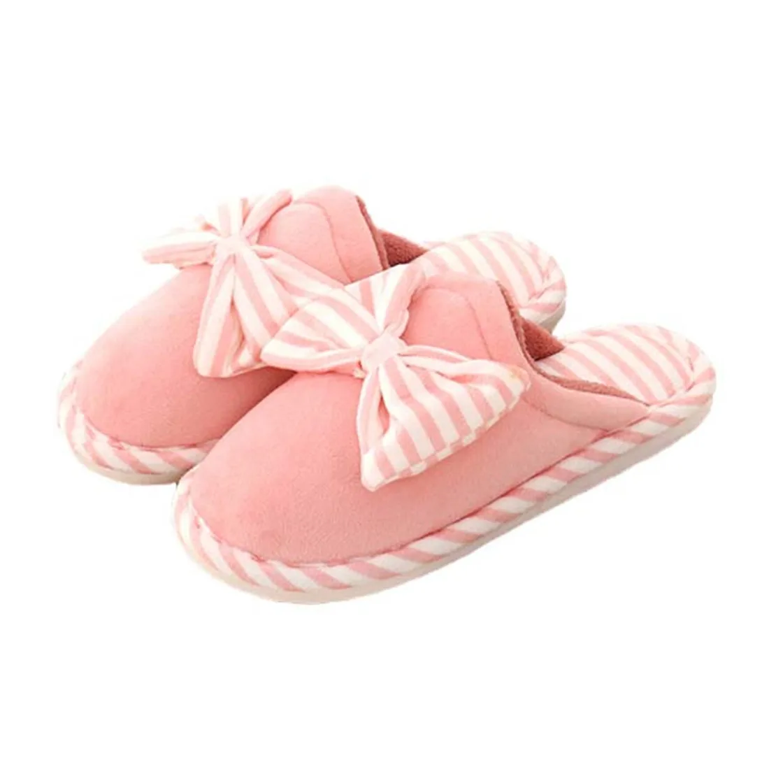 

25% OFF Retail Lovely Ladies Home Floor Soft Slippers indoor Women Slippers Bow Moustache Shoes Female Winter Warm Casual Shoes