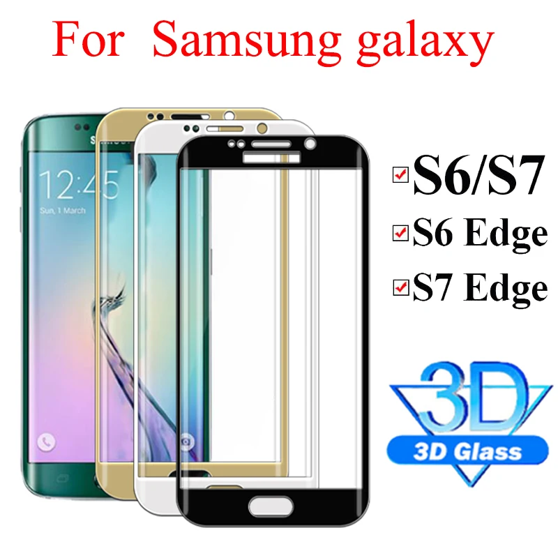

Protective glass on the for Samsung galaxy S6 S7 Edge screen protector tempered samsyng S 6 7 tremp screenprotector armor sheet