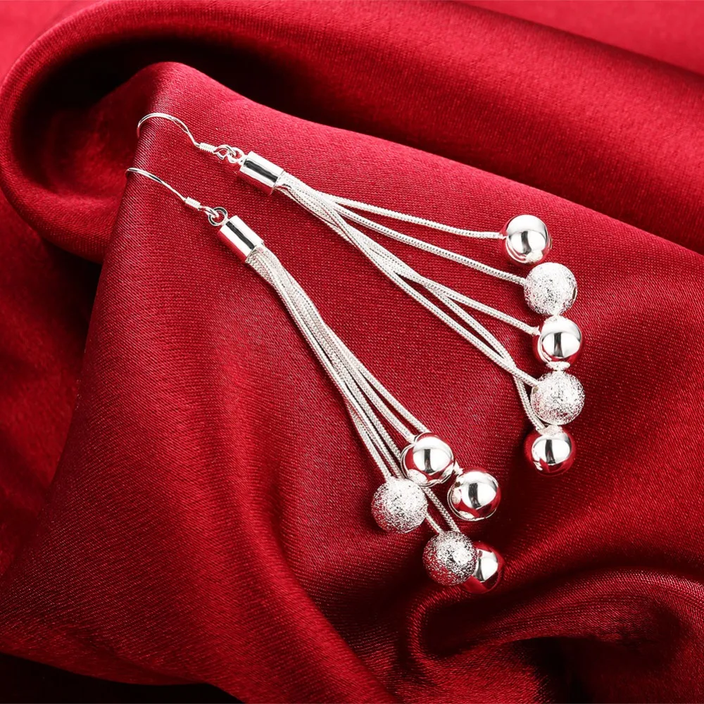 Fashion Five Line Sand Bead String Earrings Classic Tassel Earrings