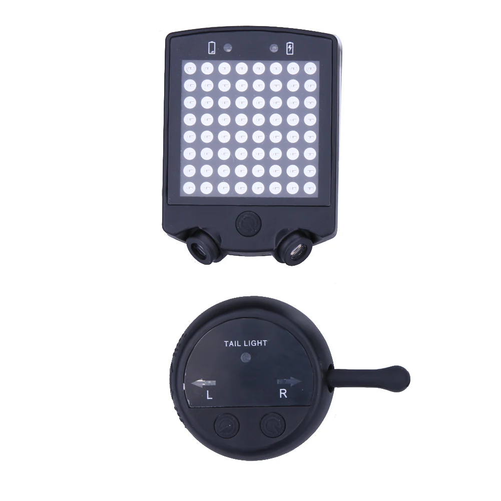 

Multifucation 64 LEDs Bike Rear Light Bicycle Remote Control Turn Signals Warning Taillight Cycling Rechargeable Light