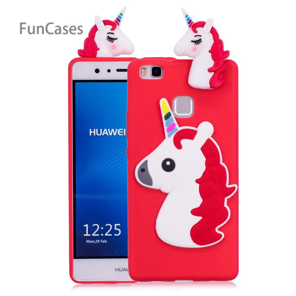Красочные Единорог чехол для телефона СПС Carcasa huawei P9 Lite мягкая и гибкая накладка