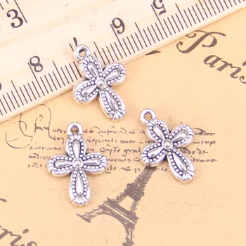 

72pcs Jewelry Charms cross flower 18x13mm Antique Silver Plated Pendants Making DIY Handmade Tibetan Silver Jewelry