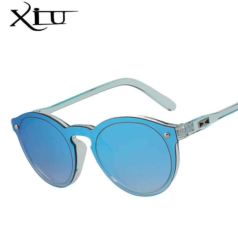 

XIU Round Shape Mirror Sunglasses Men Women Glasses Brand Designer Rimless Sunglass for Woman UV400
