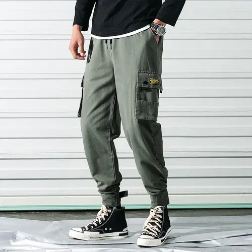army green Мужские брюки карго мужские s хип-хоп тренировочные штаны цвета хаки брюки мужские спортивные брюки комбинезоны с несколькими карманами мужские повседневные брюки Pantalones Hombres - Цвет: army green