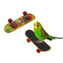 Мини скейтборд балансировка птица игрушка Parakeet Попугай Птицы игрушки Обучение смешной интеллект скейтборд птица игрушки поставки 2 шт