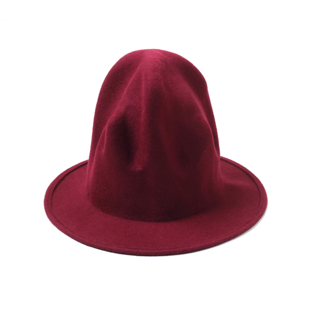 Шерстяные вулканические шляпы с широкими полями, фетровые шляпы для мужчин и женщин, хип-хоп реквизит для взрослых, осенние и зимние подарки для рождественской вечеринки