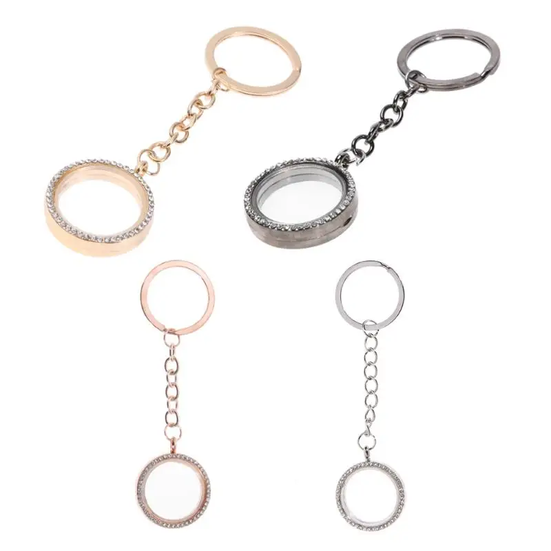 

Circle Keychain Souvenir Keyrings Men Car Women Bag Key Chain Pendant Chaveiro Jewelry Exquisite Rhinestone Keyring