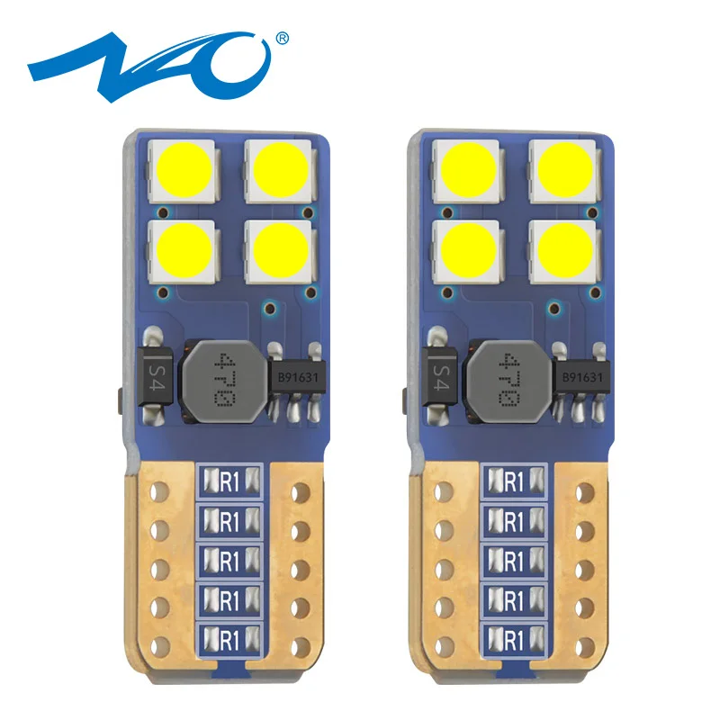 NAO W5W LED T10 Canbus Автомобильные светодиодные лампы Blubs Светодиодные 3030 чипы 12В