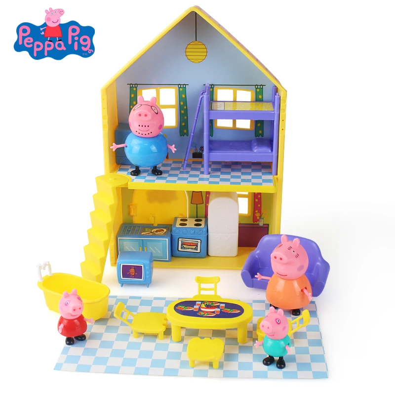 

Original Peppa Pig Real Scene House Model Toy Set Family Amusement Park Action Figure Dolls Kids Early Learning Educational Toy