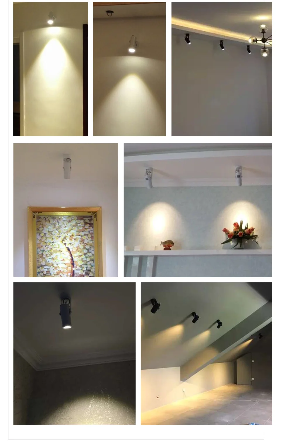 Aisilan Новейший современный светодиодный потолочный Точечный светильник s поверхностный монтаж COB Белый 7 Вт Точечный светильник для гостиной спальни фоновая лампа
