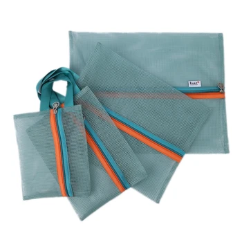 

New 4pcs Travel Toiletries Cosmetic Makeup Zipper Mesh Bag Organizer Case