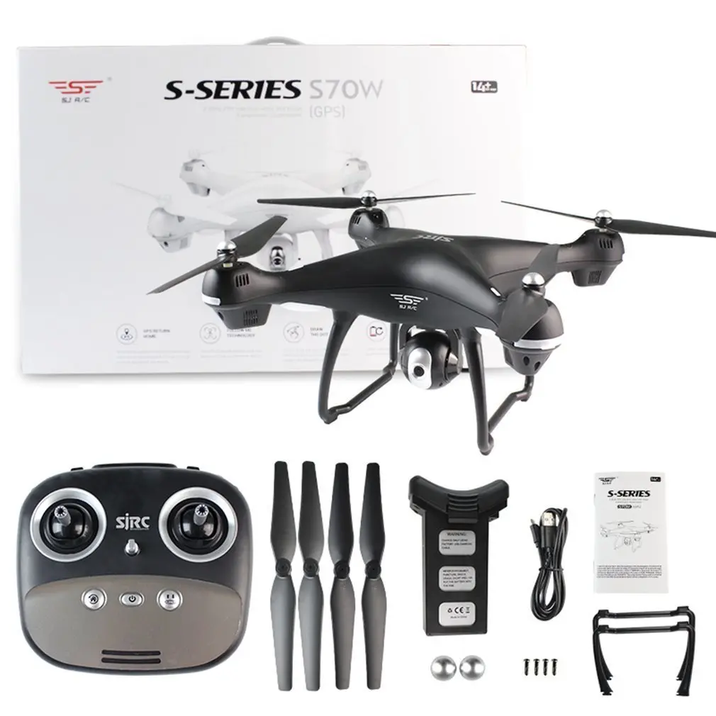 

4 Axes S70W Full HD 1080P 90 Degree Wide Angle Dual GPS-2.4GHz WiFi/FPV Drone Quad Copter RC Helicopters Aircraft