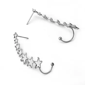 

Stainless Steel Ear Wire Earrings Post with 7 Star Bezels tray for Expoy Cabochon Base Blanks Stud Earrings Findings DIY NO Fade