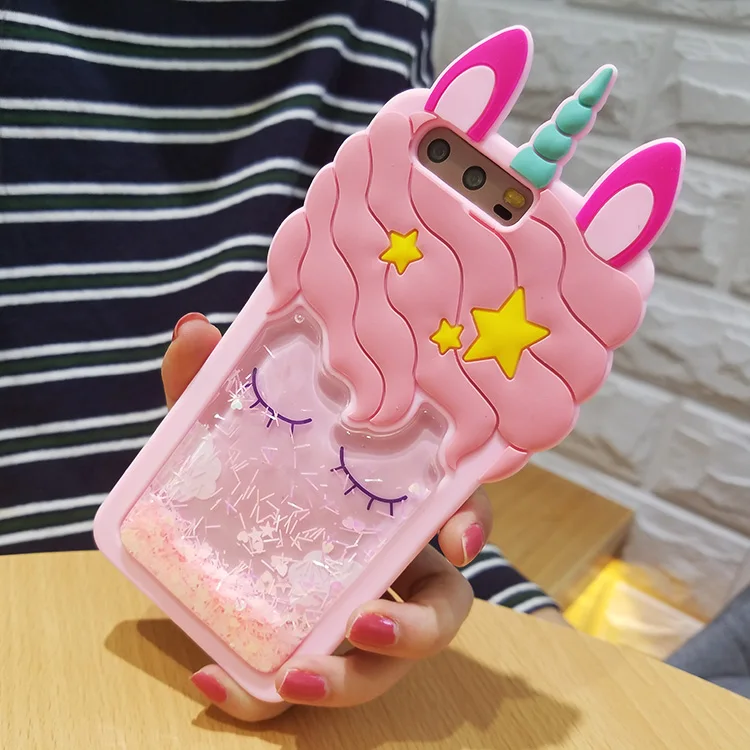 Для Huawei p20 3D Симпатичные жидкий Единорог чехол для p20/p20 pro/p20 lite (nove 3e) розовый