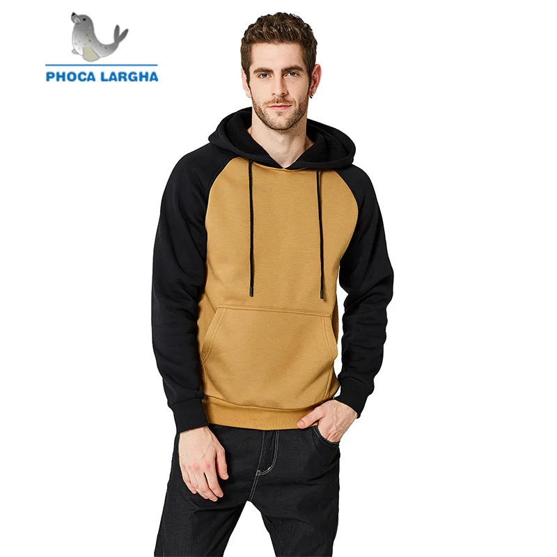 Men's Hoodies 2019 Spring Thick Fleece Hoody Sweatshirts  For Man Casual Long-Sleeve Patchwork Pullover Hooded  Tracksuit Male 