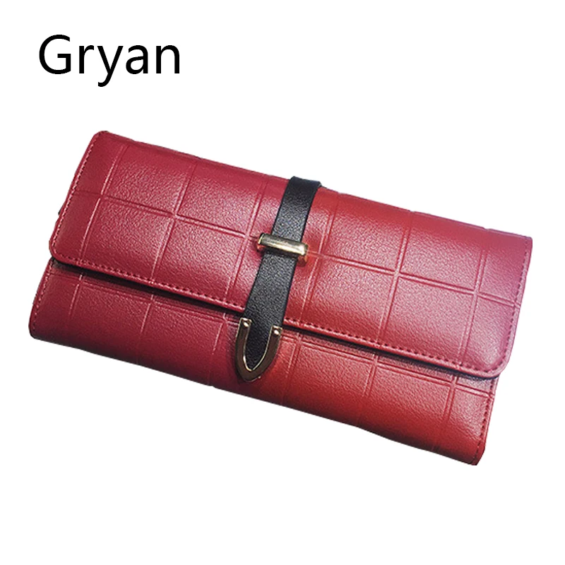 

Gryan Women's purse in the long Korean version 2019 multi-card embossed chequered hand bag buckle wallet for women 209