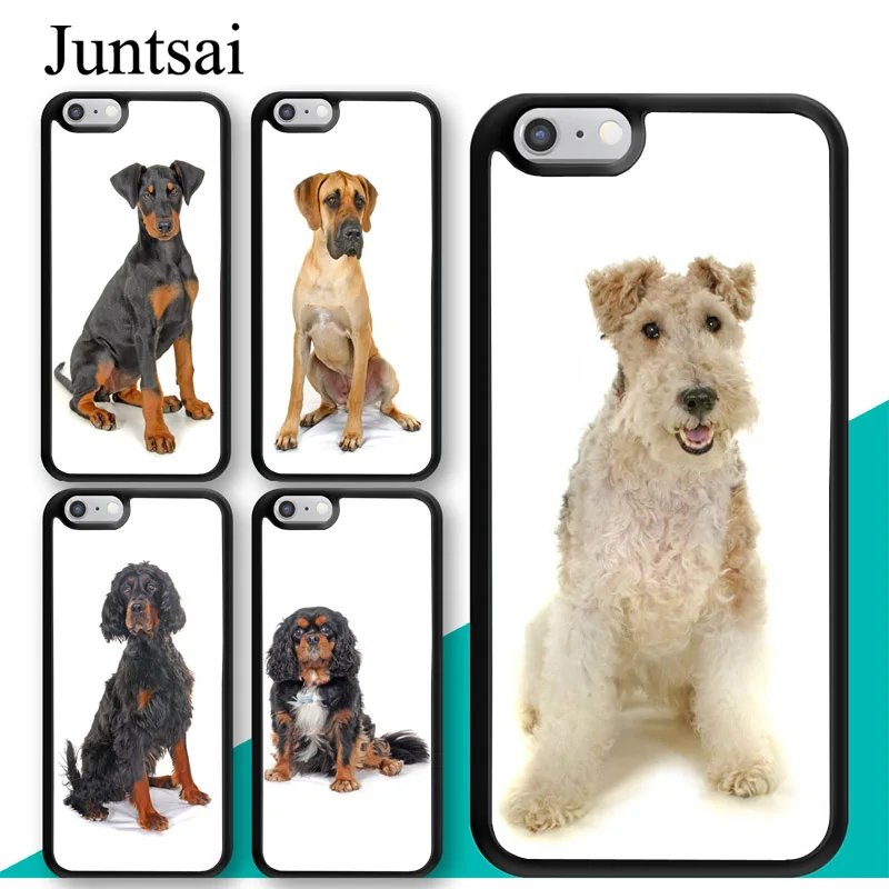 

Juntsai Fox Terrier Dobermann Great Dane Dog For iPhone 6 6s Case TPU Back Shell For iPhone X XR XS MAX 7 8 Plus 5s SE Cover