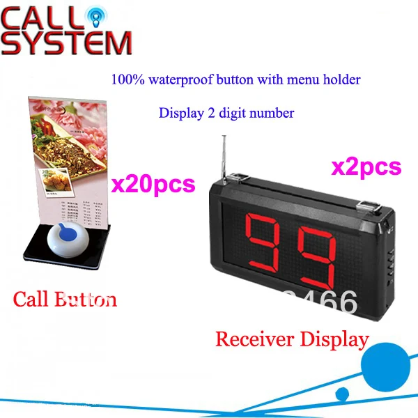 Table Buzzer Call System for Restaurant Cafe Hotel with button for call and aluminium display frame Free Shipping