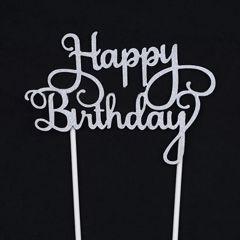 New Cupcake Cake Topper Happy Birthday Flags Double Stick For Family Party Baking Decoration Supplies YU-Home | Дом и сад