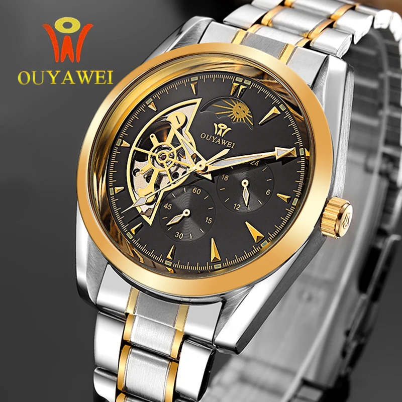 2016 NEWEST OUYAWEI GOLD mechanical font b watch b font font b Top b font Brand