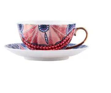 220 мл ручная роспись кружка кофейная чашка набор Европейский Креативный керамический черный чай Цветочные чашки английский послеобеденный чайный набор - Цвет: A