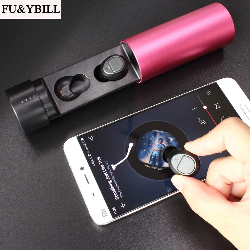 

Fu&y Bill New TWS Pull-type Charging Bin Wireless Bluetooth Headset 5.0 Stealth Mini Earbuds Waterproof Sport Running Earpone