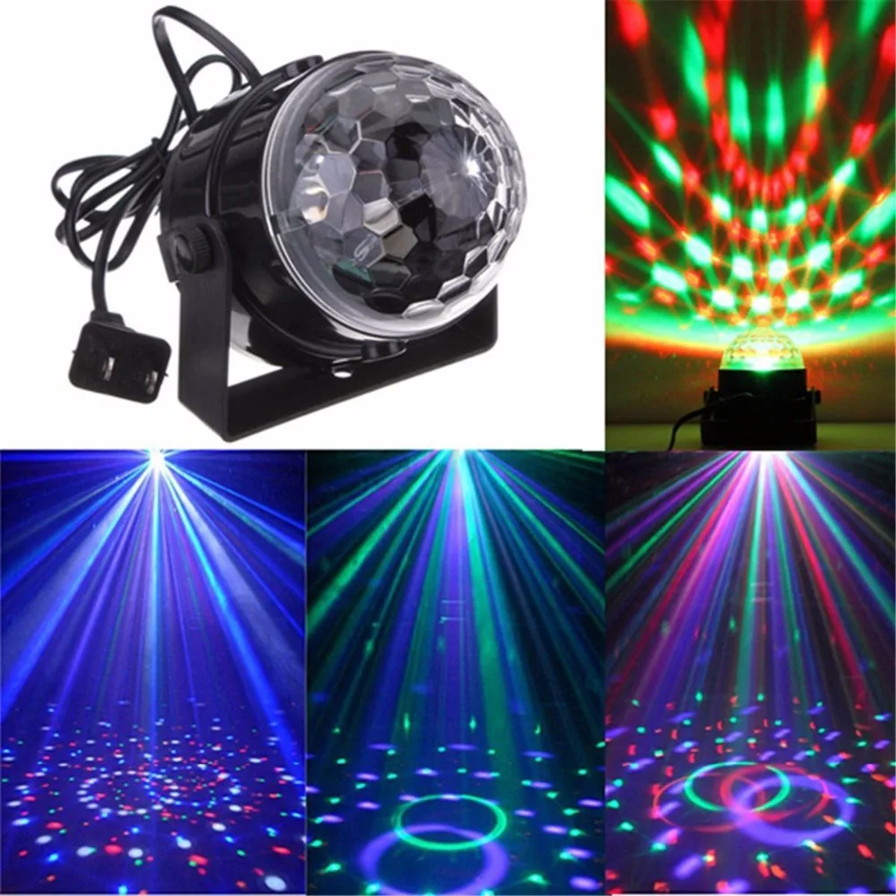 3W RGB LED Mini Stage Lighting Crystal Magic Rotating Ball Stage