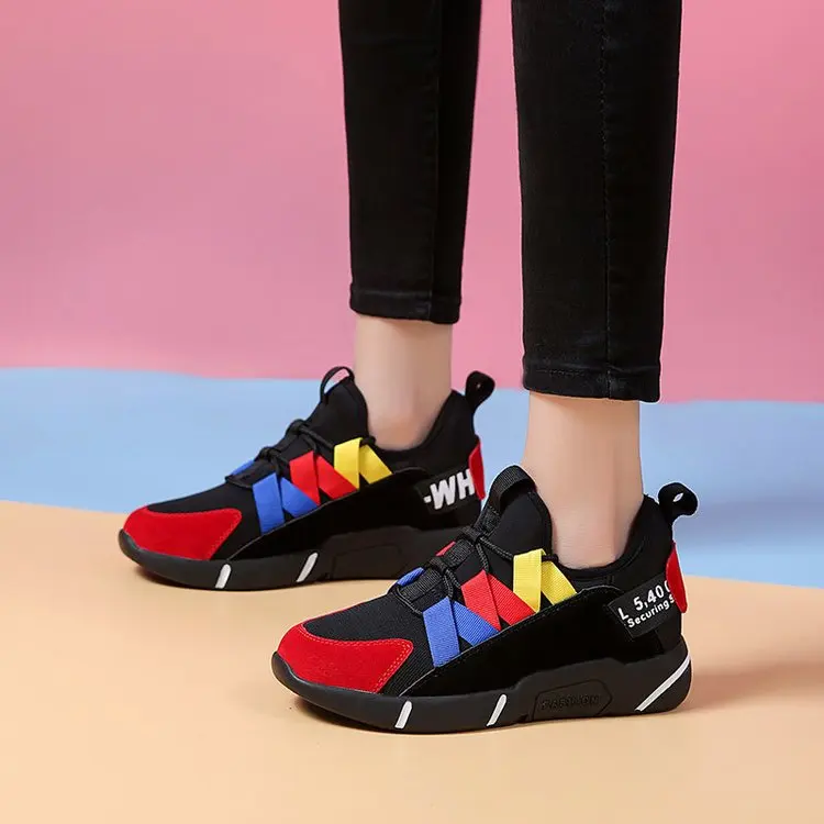 

Colorful Women Casual Dad Shoes Fashion Breathable Walking Mesh Flat Sneakers Women 2019 Gym Vulcanized Tenis Feminino