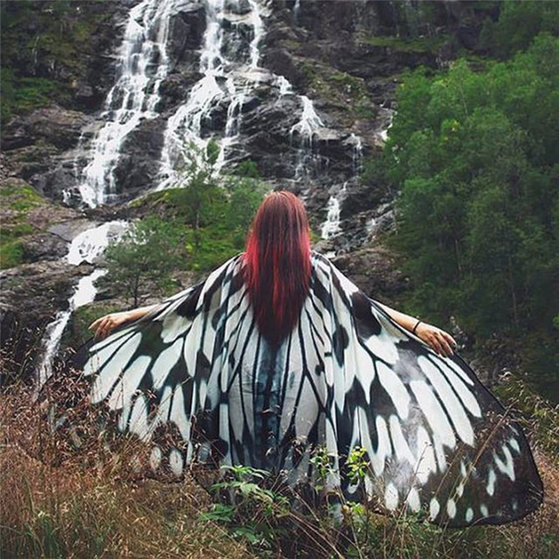 Paréo papillon très grande taille en mousseline de soie 3