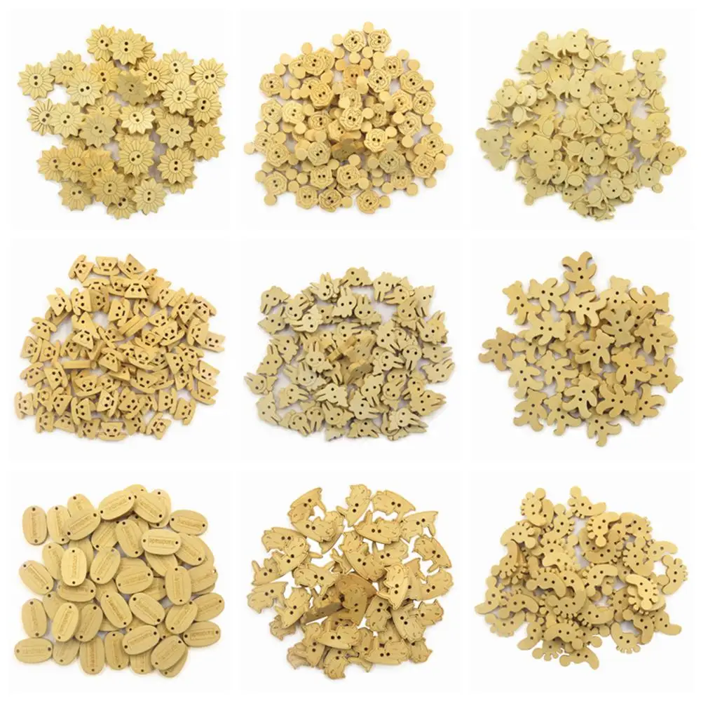 

Hot 20 Pcs/Set Mixed Wooden Buttons Natural Color Round 2-Holes Sewing Scrapbooking DIY Buttons Sewing Accessories