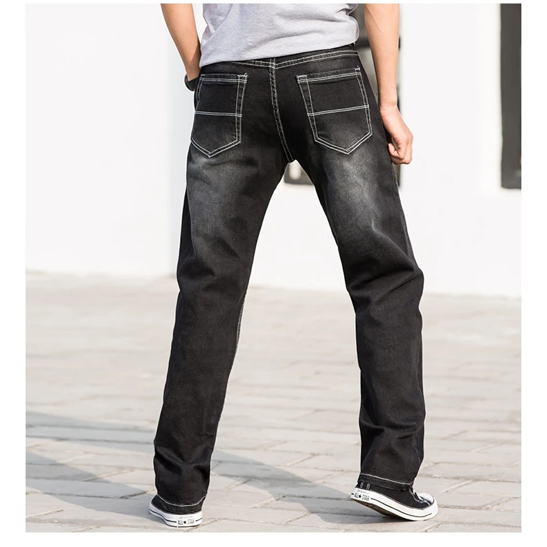 IEMUH/Брендовые мужские джинсы, классические прямые Стрейчевые деловые повседневные джинсовые брюки, тонкие длинные брюки с царапинами