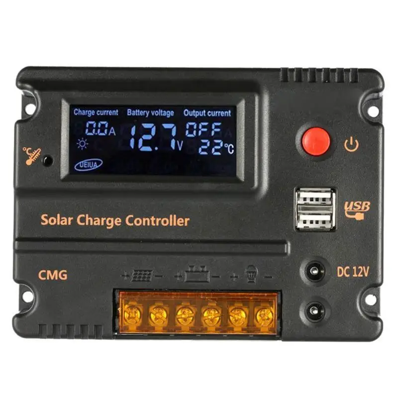 

10A LCD Backlight Display Solar Charge Controller Battery Panel Regulator