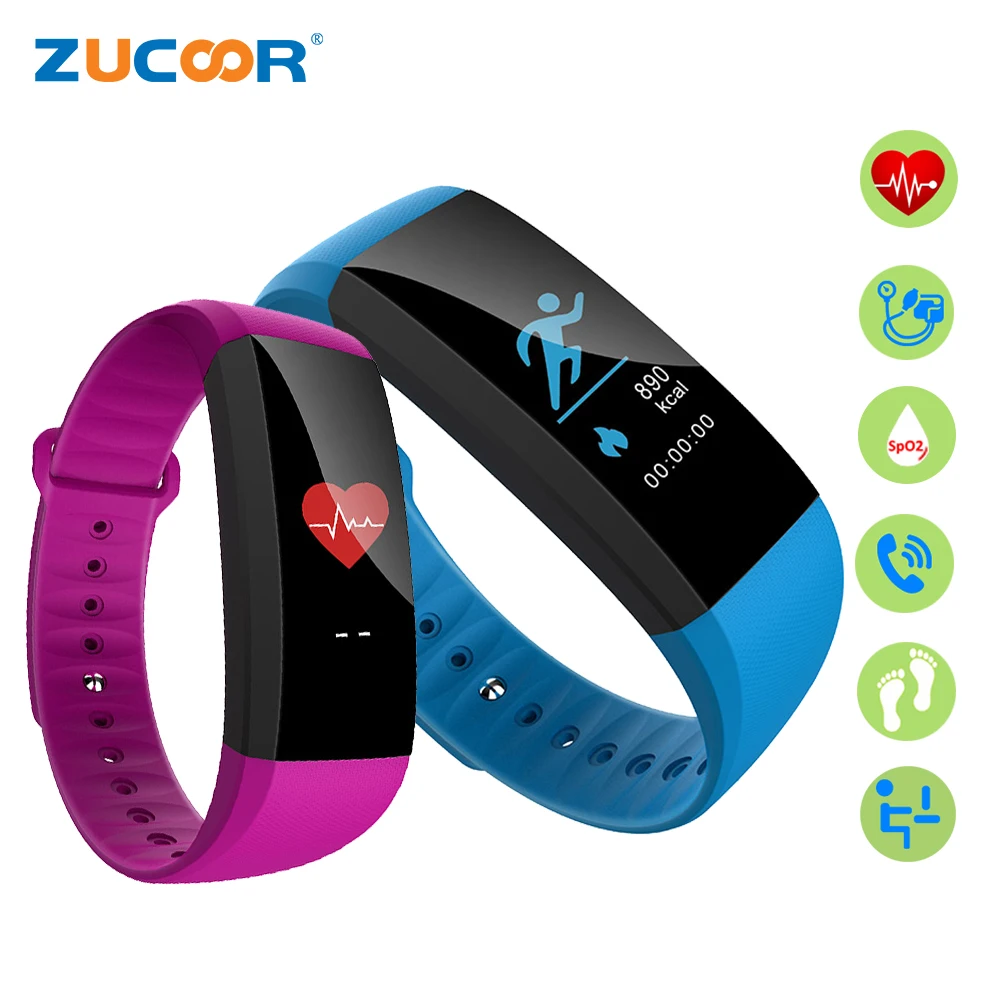 

ZUCOOR Smart Bracelet Tonometer Monitor Cardiaco CB14 Bluetooth Ring Smartband Wearable Device Electronics Pulse Fitness Tracker
