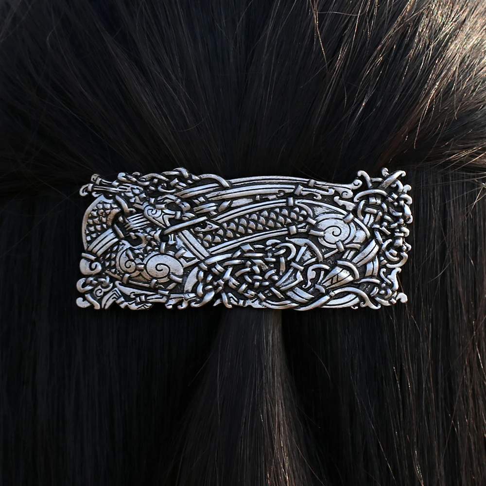 

Lux Design Vikings Dragon French Barrette Large Hair Clip 2.1 Ounces F-12