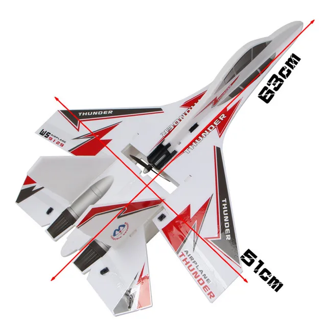 Large remote control fighter model ws9129 su 27 2.4G 4CH rc KT glider