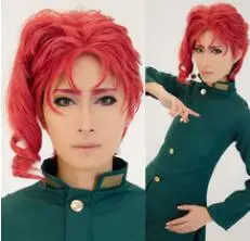 wig Аниме JoJo невероятное приключение Kakyoin Нориаки бункер одежда Косплэй костюм обувь, изготавливаемая на заказ - Цвет: wig