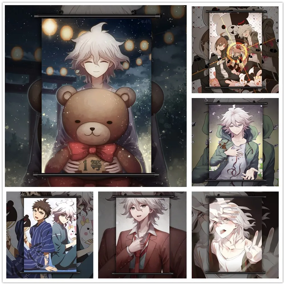 Danganronpa Komaeda Nagito Аниме Манга настенный плакат прокрутка|Рисование и каллиграфия| |