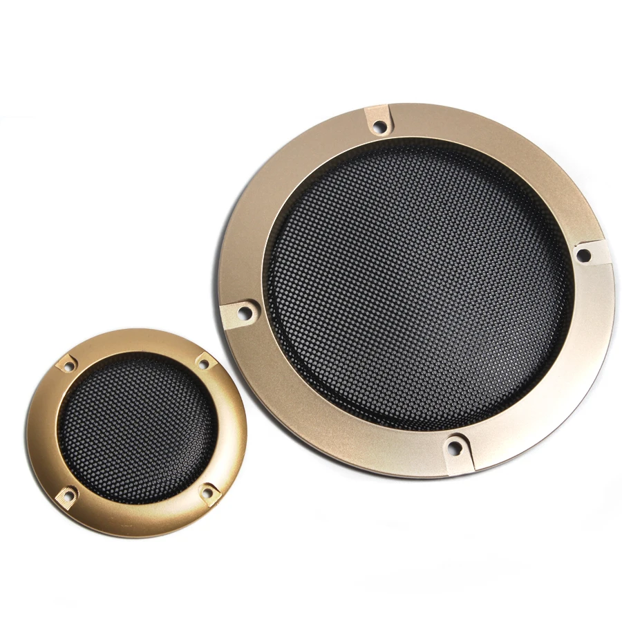 1 Pair 2 inch 4 inch Gold Replacement Round Speaker Protective Mesh