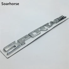 Soarhorse Car Rear Trunk Emblem For Kia Sportage 3D Silver Letters Logo Badge Nameplate Decoration Sticker