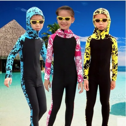 

Kids Swimsuit Sun Protective Diving Suit For Boys&Girls Good elasticity Wetsuit for Children Solid Kids Full Body Diving Suits