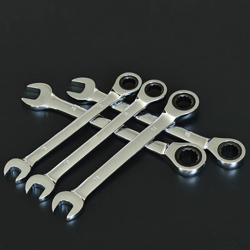6mm 32mm Practical Fixed Head Ratcheting Combination Spanner Wrench