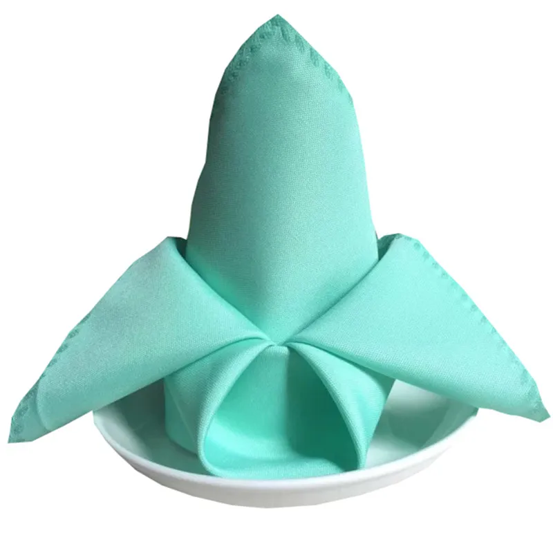 100pcs 45 x 45cm Tiffany Blue Plain Polyester Table Napkins Linen