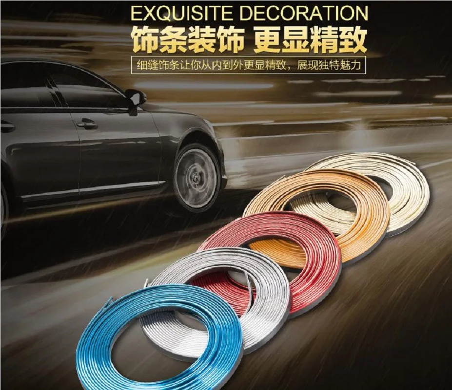 

Car Interior Moulding Strips Line 5M Air Vent Steering-wheel Flexible Door Dashboard Car styling Auto Decoration Universal Cars