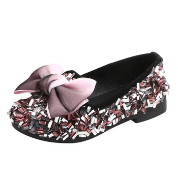 

Toddler Infant Kids Baby Girls Bow Crystal Bling Casual Princess Shoes Loafers Детская повседневная обувь #Y1