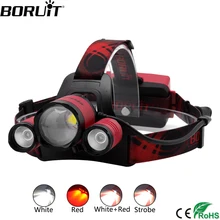 BORUiT B22 XM-L2+ XPE красный светильник светодиодный налобный фонарь 4-Режим масштабирования головной светильник Перезаряжаемые Мощность банк Головной фонарь для охоты 18650 флэш-светильник
