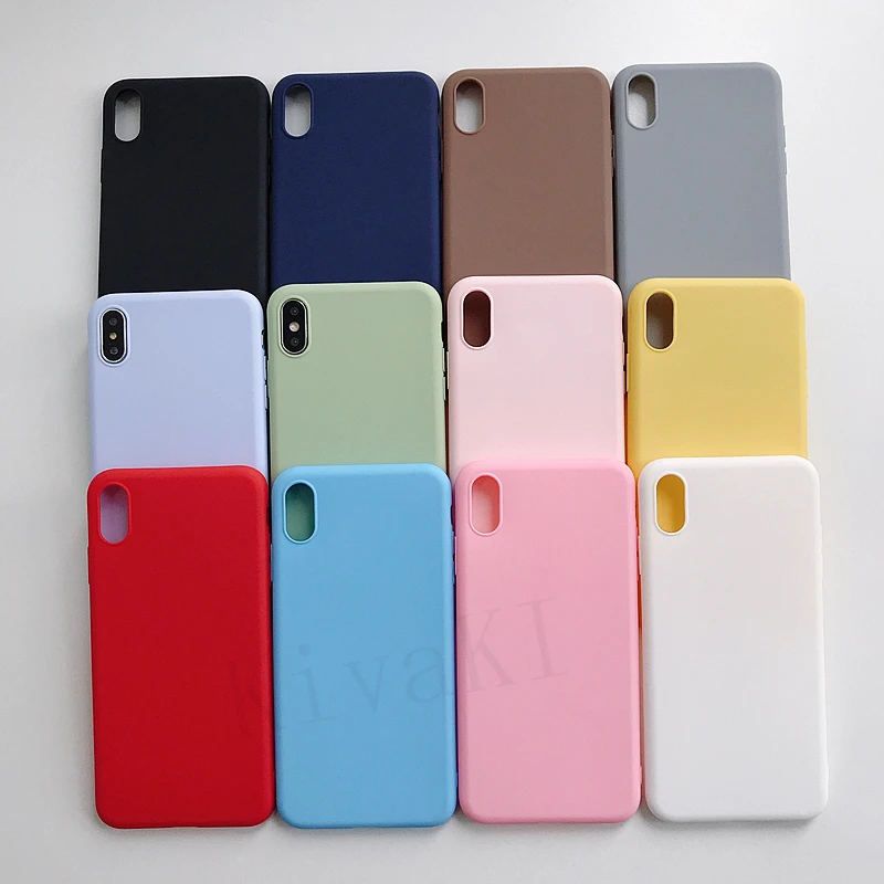 Однотонные Силиконовые чехлы на заднюю крышку для iphone XR X XS Max 11 Pro 6 6S 7 8 Plus 5 5s SE