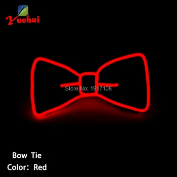 

Red color 2019 Fashion and Flashing EL bow tie with Steady on EL Driver For Holiday Party, Bar and Nightclub Decoration